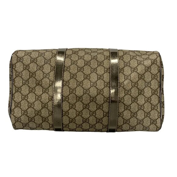Auth GUCCI GG Plus/GG Supreme 193603 Gray Beige PVC Patent Leather - Handbag - Picture 5 of 16